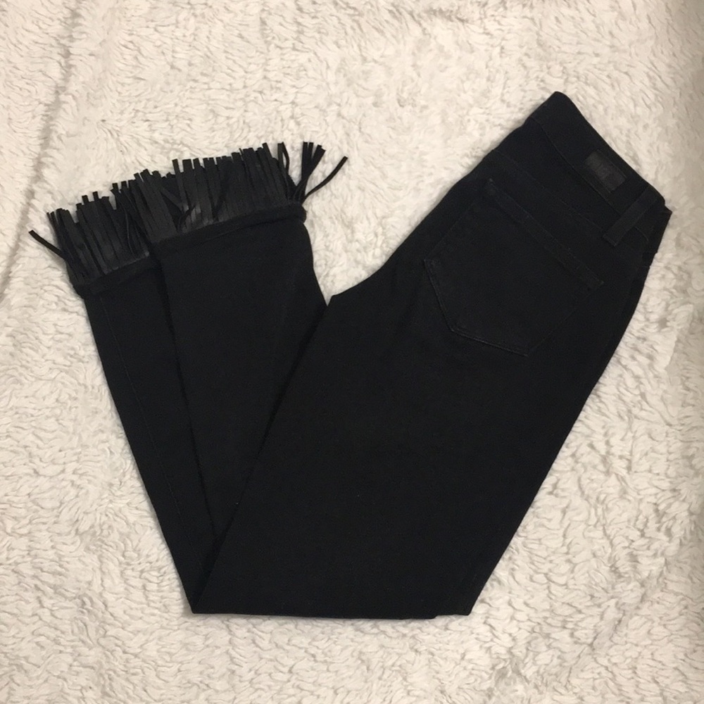 PAIGE Verdugo Ankle black fringe jeans - Size 24